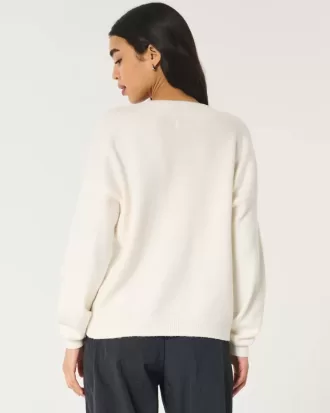 Pulover supradimensionat cu decolteu în V Hollister Comfy Cloud