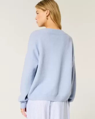 Pulover supradimensionat cu decolteu în V Hollister Comfy Cloud