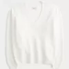 Pulover supradimensionat cu decolteu în V Hollister Comfy Cloud Pulover supradimensionat cu decolteu în V Hollister Comfy Cloud