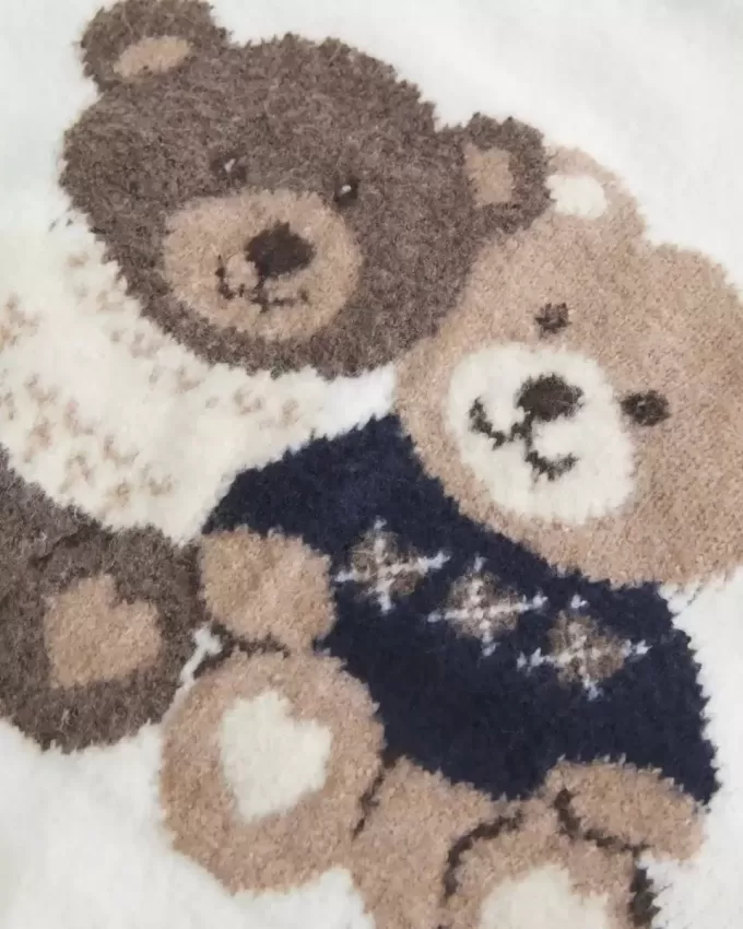 Pulover supradimensionat Teddy Bear Graphic Crew Pulover supradimensionat Teddy Bear Graphic Crew