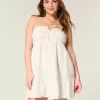 Rochie Babydoll brodata fara bretele Rochie Babydoll brodata fara bretele