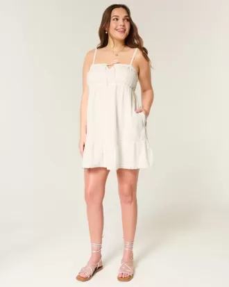 Rochie Babydoll brodata fara bretele