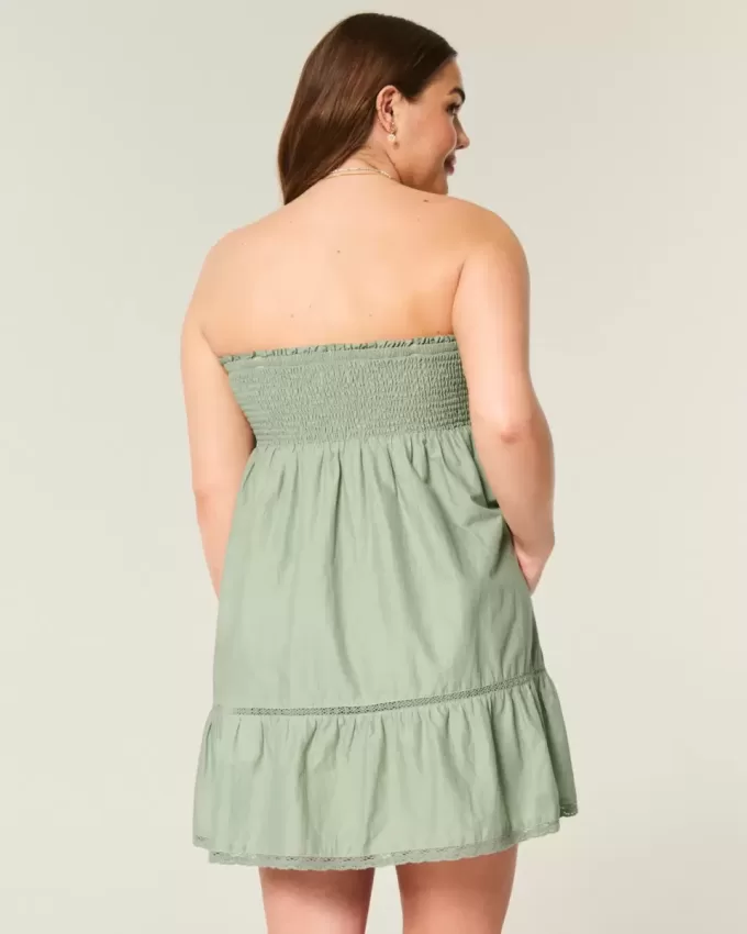 Rochie Babydoll brodata fara bretele Rochie Babydoll brodata fara bretele