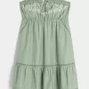 Rochie Babydoll brodata fara bretele Rochie Babydoll brodata fara bretele