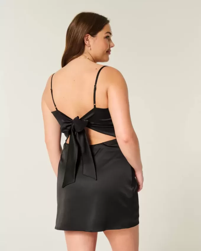 Rochie bodycon cu fundă din satin Rochie bodycon cu fundă din satin