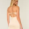 Rochie bodycon cu fundă fără bretele din satin Rochie bodycon cu fundă fără bretele din satin