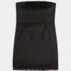 Rochie bodycon cu fundă fără bretele din satin Rochie bodycon cu fundă fără bretele din satin