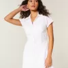 Rochie cămașă cu mânecă scurtă Rochie cămașă cu mânecă scurtă