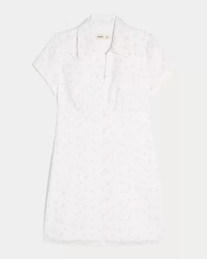 Rochie cămașă cu mânecă scurtă Rochie cămașă cu mânecă scurtă