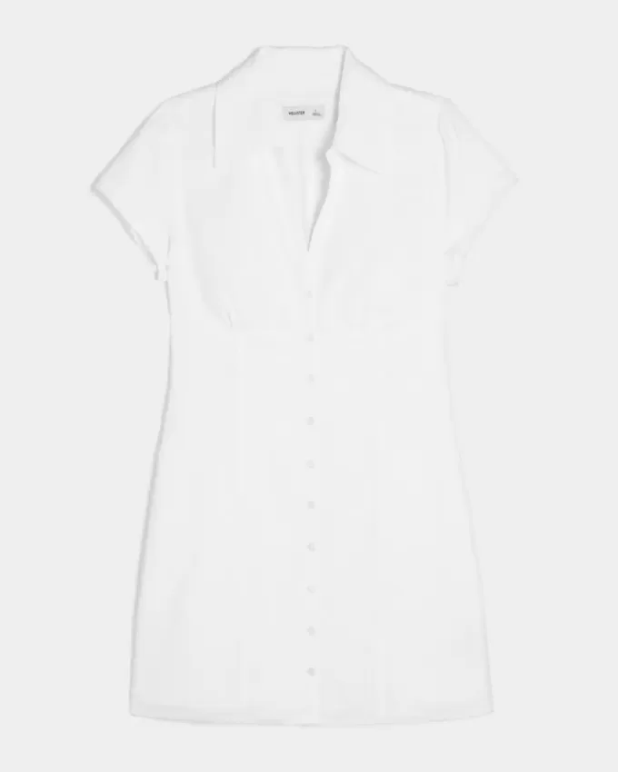 Rochie cămașă cu mânecă scurtă Rochie cămașă cu mânecă scurtă
