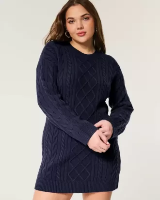 Rochie confortabilă din tricot cu cablu