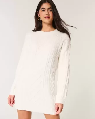 Rochie confortabilă din tricot cu cablu