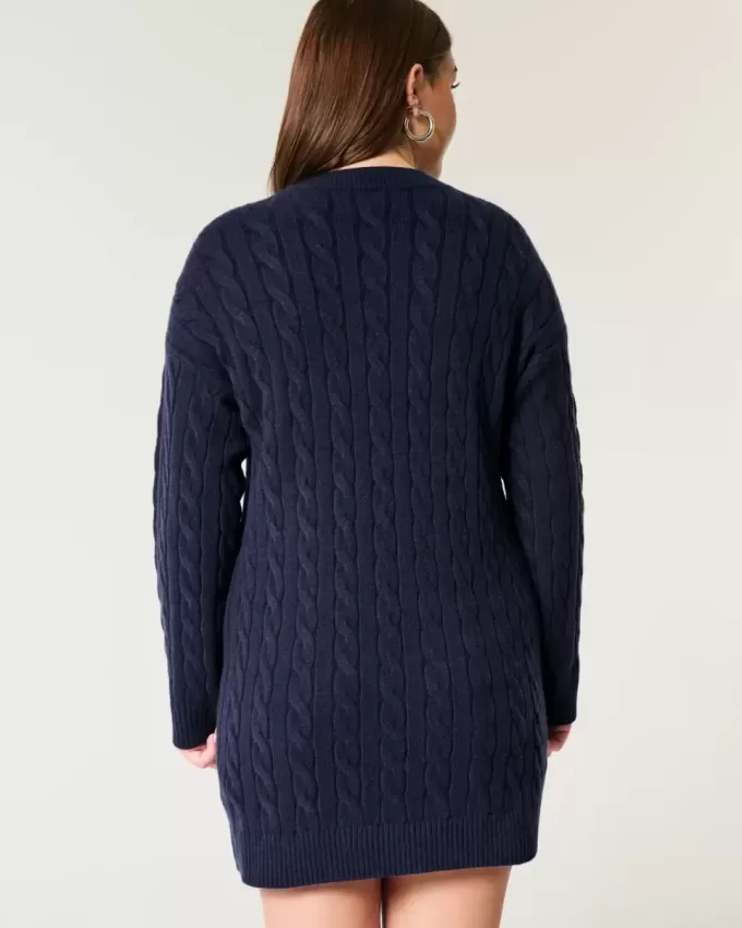 Rochie confortabilă din tricot cu cablu Rochie confortabilă din tricot cu cablu