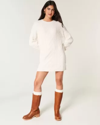 Rochie confortabilă din tricot cu cablu