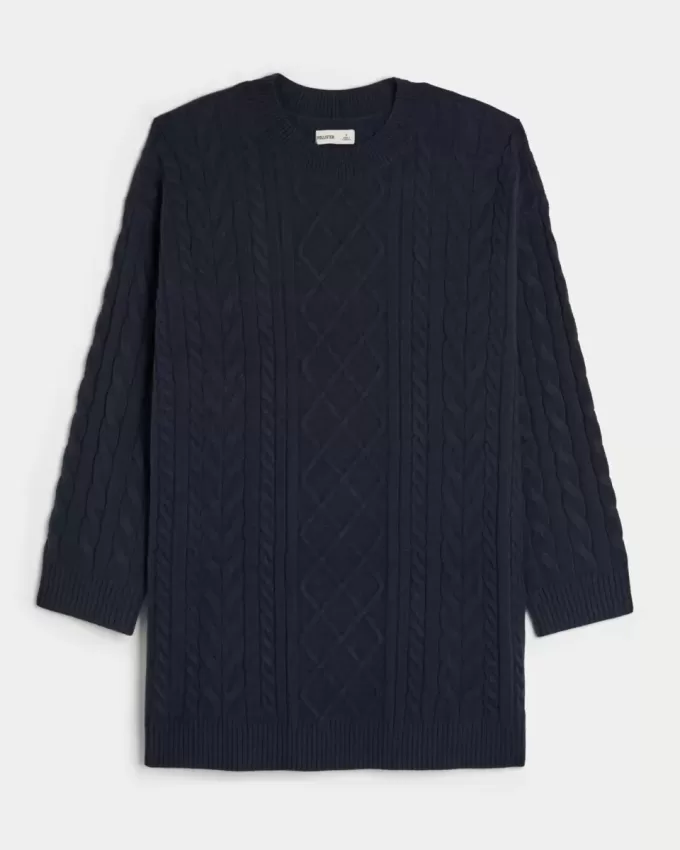 Rochie confortabilă din tricot cu cablu Rochie confortabilă din tricot cu cablu