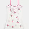 Rochie de acoperire cu broderie florală în stil croșetat Rochie de acoperire cu broderie florală în stil croșetat