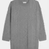 Rochie de pulover oversize din tricot cu cablu Rochie de pulover oversize din tricot cu cablu