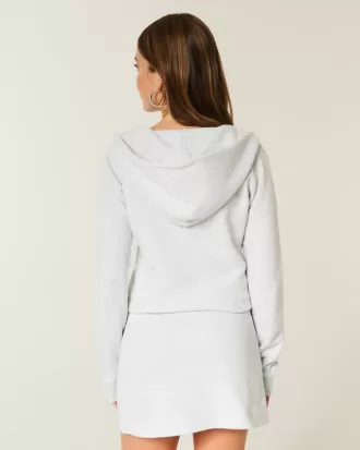 Rochie din lână cu mânecă lungă cu glugă