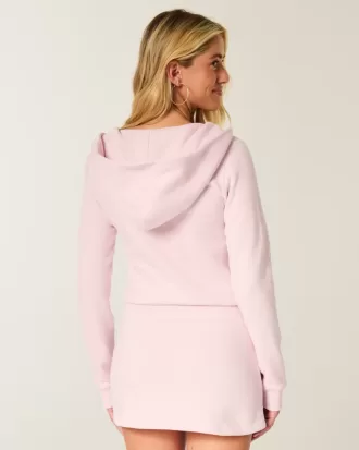 Rochie din lână cu mânecă lungă cu glugă