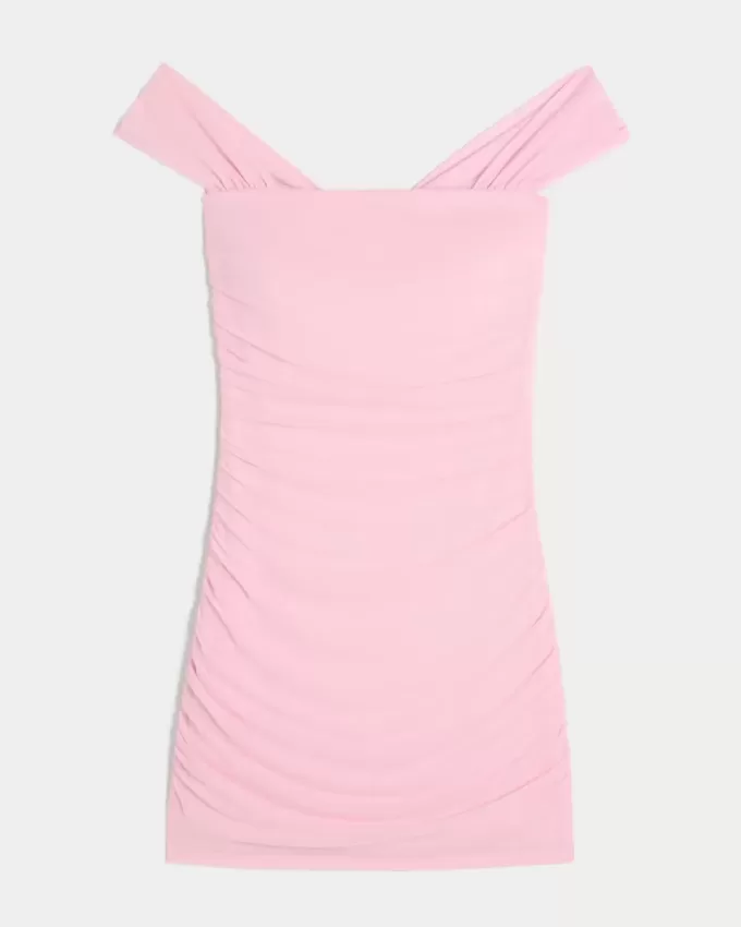 Rochie din plasă, cu umăr deschis Rochie din plasă, cu umăr deschis