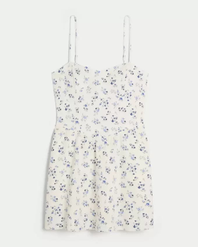 Rochie fustei cu spatele deschis din amestec de in Rochie fustei cu spatele deschis din amestec de in