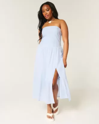 Rochie maxi brodata fara bretele