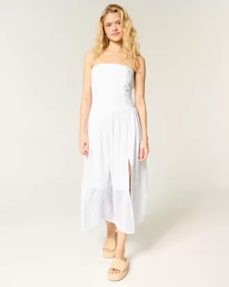 Rochie maxi brodata fara bretele