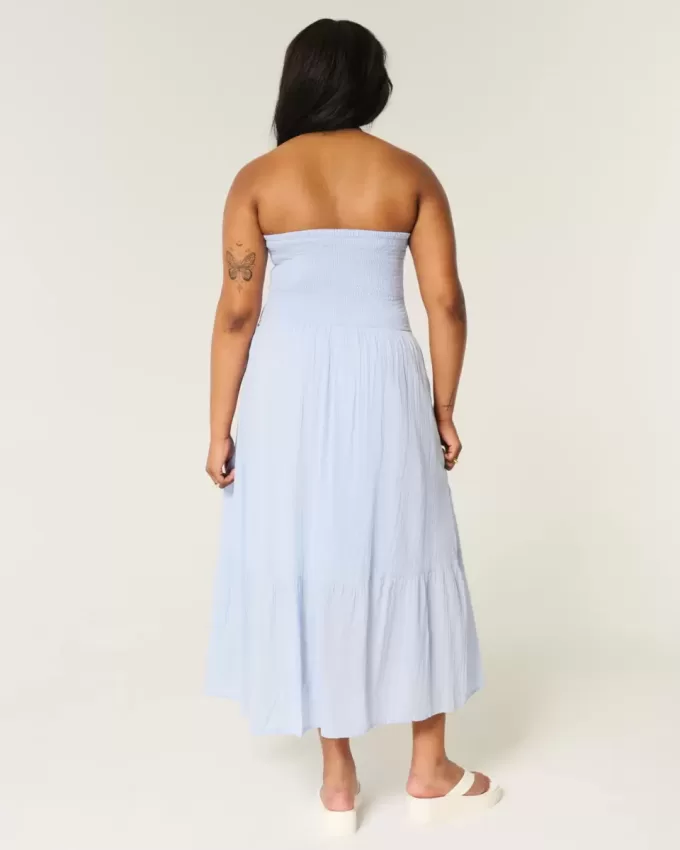 Rochie maxi brodata fara bretele Rochie maxi brodata fara bretele