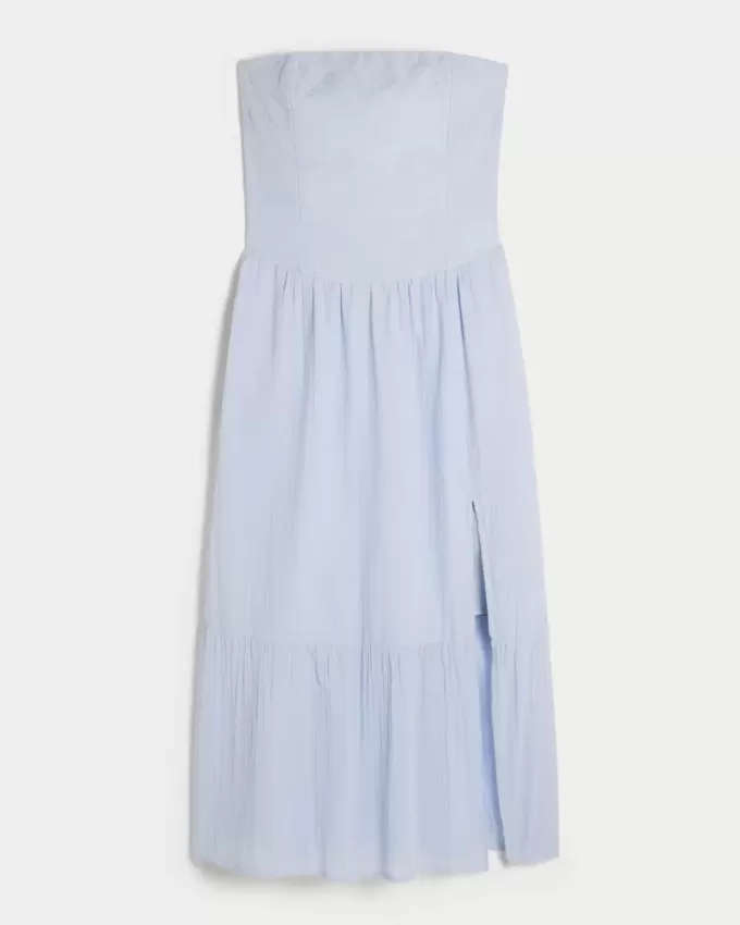 Rochie maxi brodata fara bretele Rochie maxi brodata fara bretele