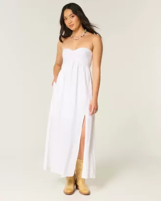 Rochie maxi cu bust rasucit fara bretele