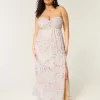Rochie maxi cu bust rasucit fara bretele Rochie maxi cu bust rasucit fara bretele