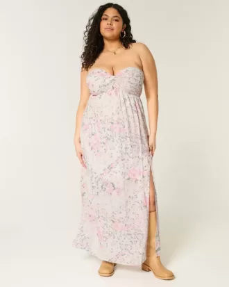 Rochie maxi cu bust rasucit fara bretele