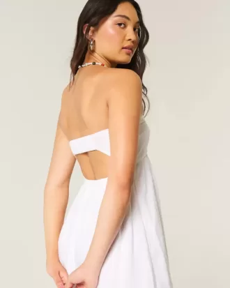 Rochie maxi cu bust rasucit fara bretele