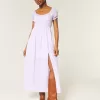 Rochie maxi cu maneca scurta, cu spatele deschis Rochie maxi cu maneca scurta, cu spatele deschis