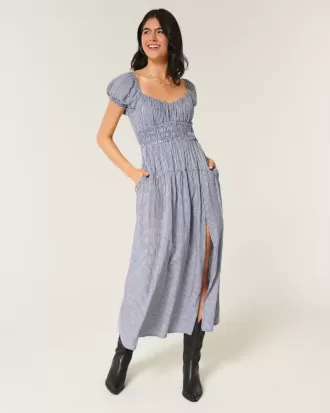 Rochie maxi cu maneca scurta, cu spatele deschis