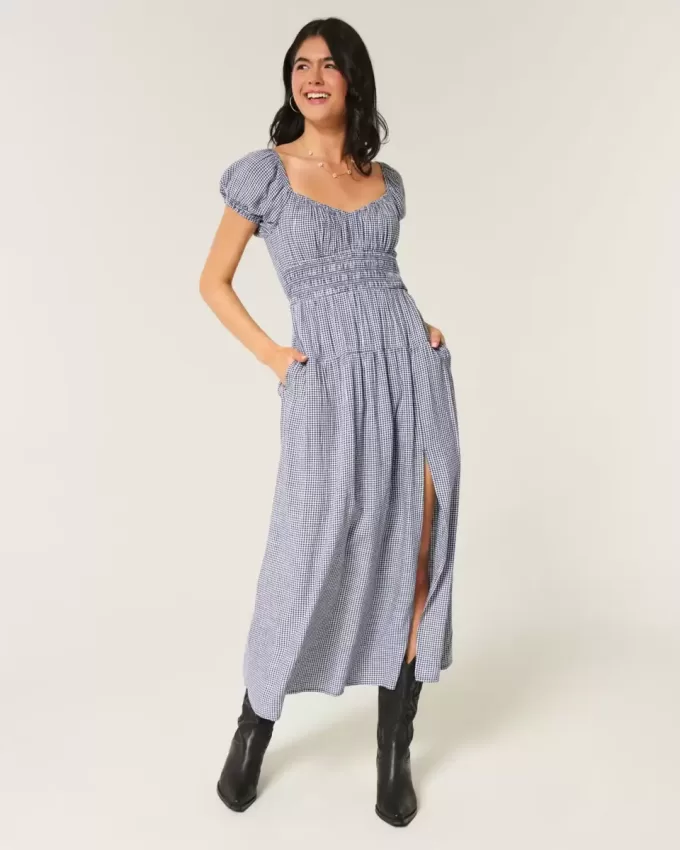 Rochie maxi cu maneca scurta, cu spatele deschis Rochie maxi cu maneca scurta, cu spatele deschis