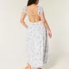 Rochie maxi cu maneca scurta, cu spatele deschis Rochie maxi cu maneca scurta, cu spatele deschis