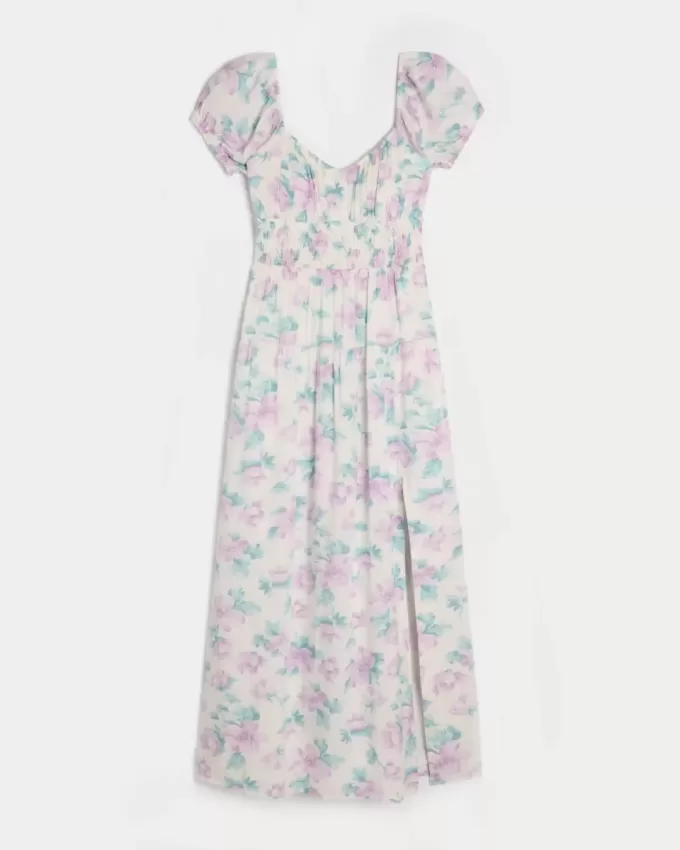 Rochie maxi cu maneca scurta, cu spatele deschis Rochie maxi cu maneca scurta, cu spatele deschis