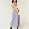Rochie maxi cu maneca scurta, cu spatele deschis Rochie maxi cu maneca scurta, cu spatele deschis