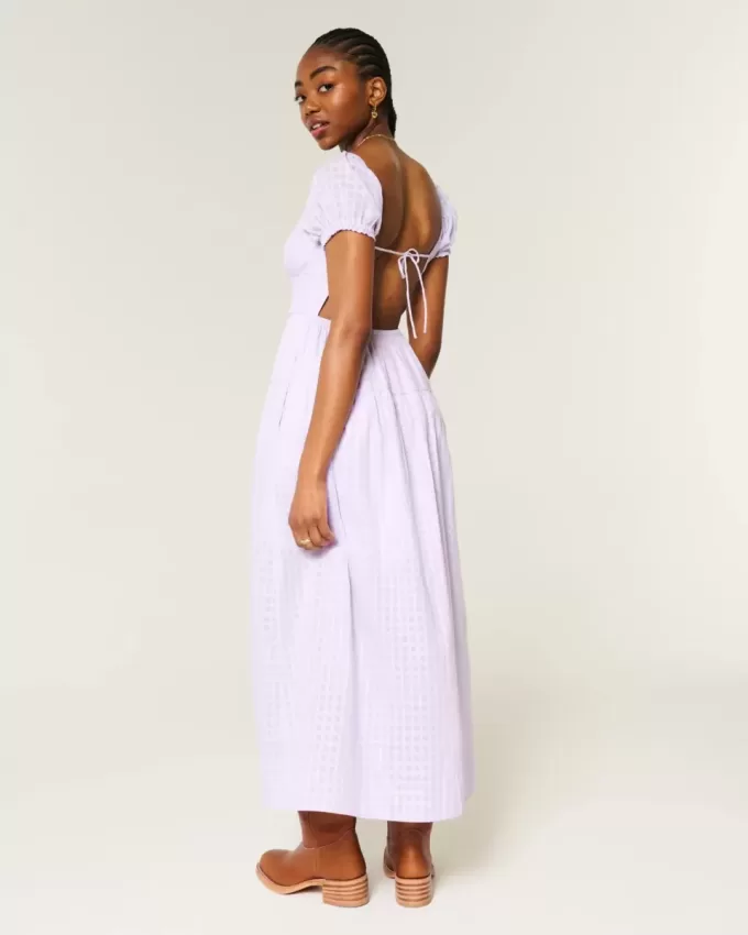 Rochie maxi cu maneca scurta, cu spatele deschis Rochie maxi cu maneca scurta, cu spatele deschis