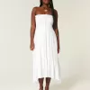 Rochie maxi cu smock fără bretele Rochie maxi cu smock fără bretele
