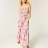 Rochie maxi cu smock fără bretele Rochie maxi cu smock fără bretele