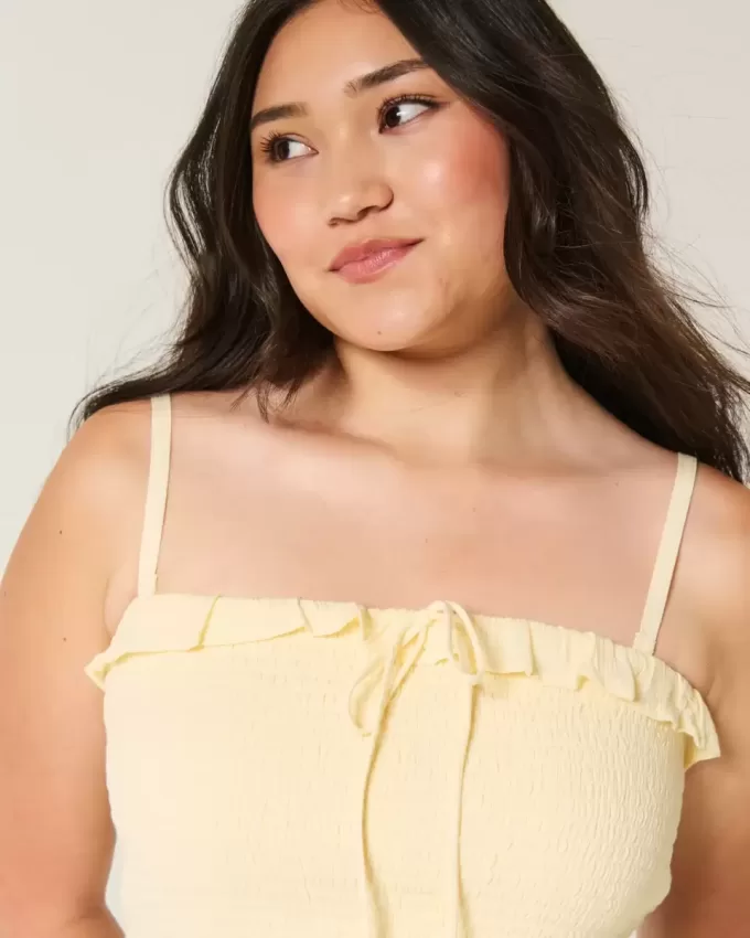 Rochie maxi cu smock fără bretele Rochie maxi cu smock fără bretele