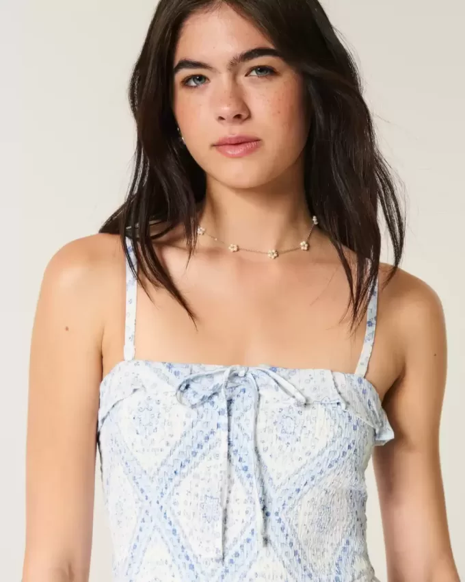 Rochie maxi cu smock fără bretele Rochie maxi cu smock fără bretele