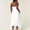 Rochie maxi cu smock fără bretele Rochie maxi cu smock fără bretele