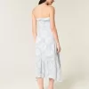 Rochie maxi cu smock fără bretele Rochie maxi cu smock fără bretele
