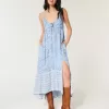 Rochie maxi cu tiv asimetric Rochie maxi cu tiv asimetric