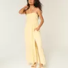 Rochie maxi împletită fără bretele Rochie maxi împletită fără bretele
