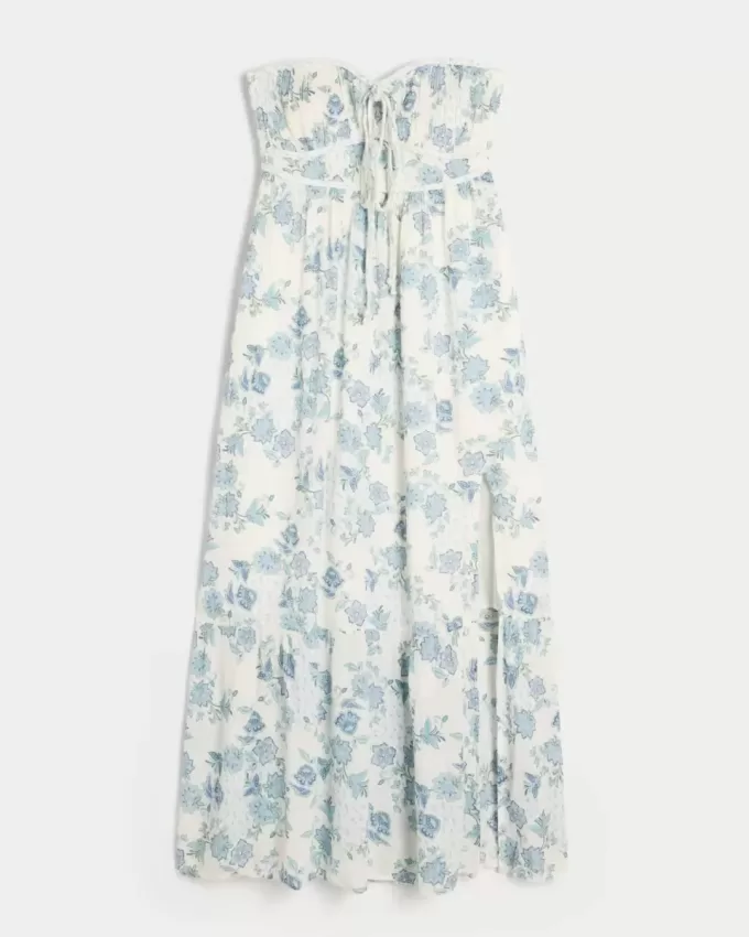 Rochie maxi împletită fără bretele Rochie maxi împletită fără bretele