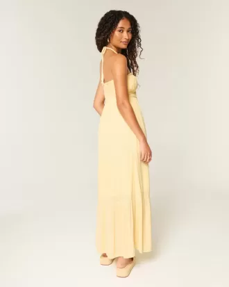 Rochie maxi împletită fără bretele